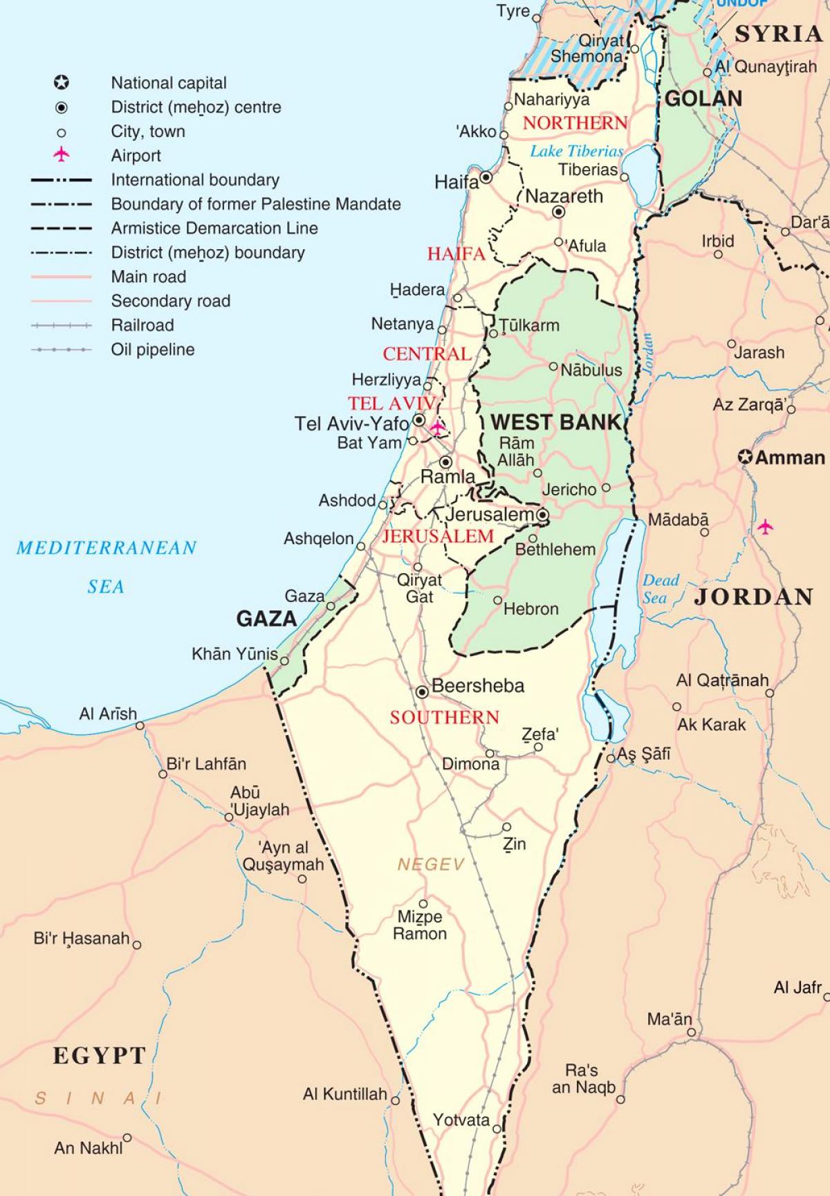 map of israel tourist