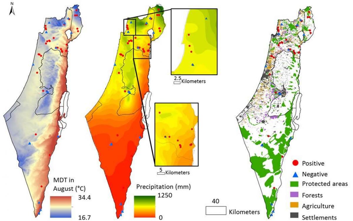map of israel climate
