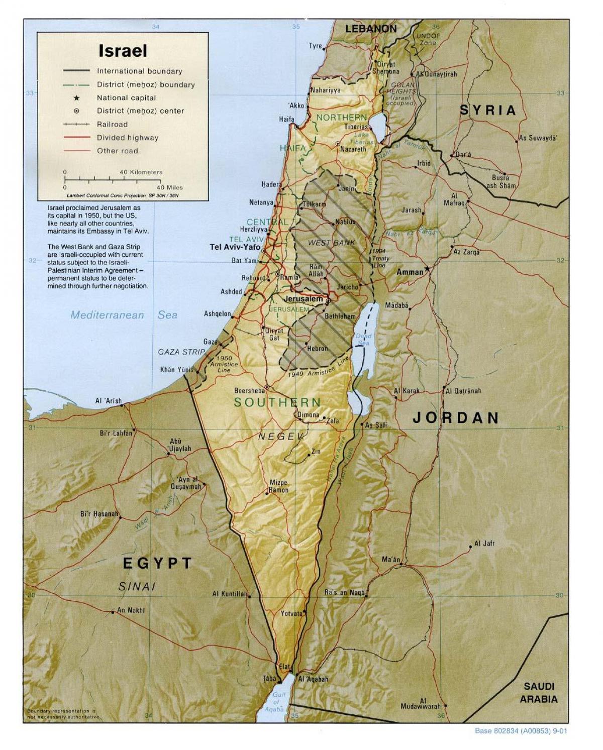 map of israel geography 