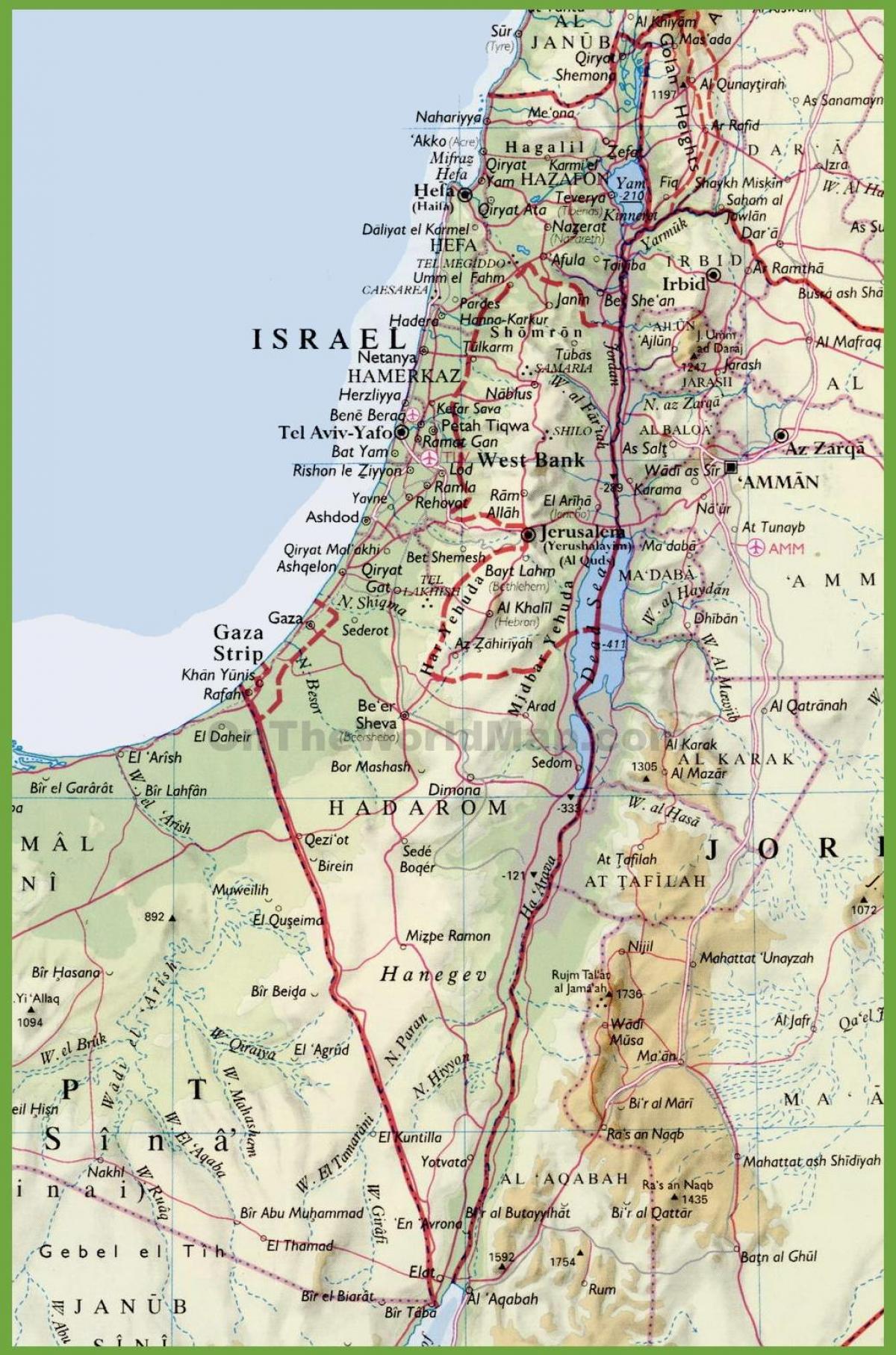 israel cities map
