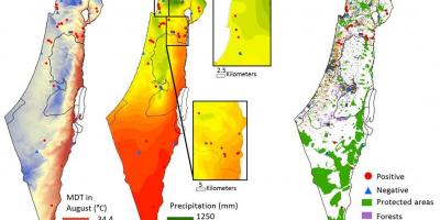 Map of israel climate