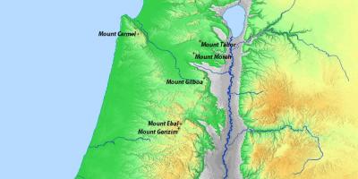 Map of israel mountains